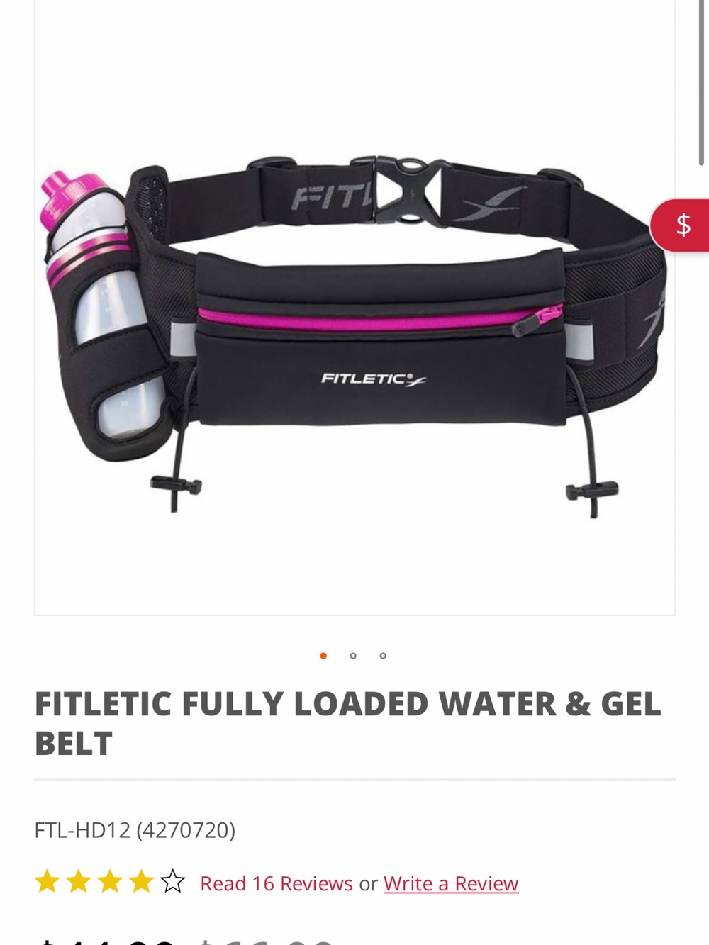 Black Hydration Belt with Bottle Holder (multiple accent colours available)